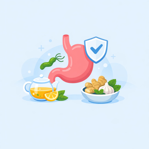 علاج جرثومة المعدة: وصفات طبيعية وطرق للوقاية