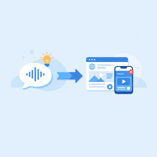 أول منصة عربية لتحويل أفكارك وحديثك إلى مواقع وتطبيقات