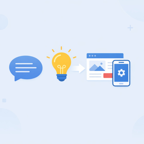 أول منصة عربية لتحويل أفكارك إلى مواقع وتطبيقات بلمسة واحدة