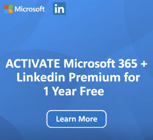 اشتراك مجاني للطلبه والخريجين الجدد مايكروسوفت 365 Permium و LinkedIn Permium لمده سنه