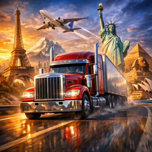 استمتع بتجربة محاكي الشاحنات والسفر حول العالم