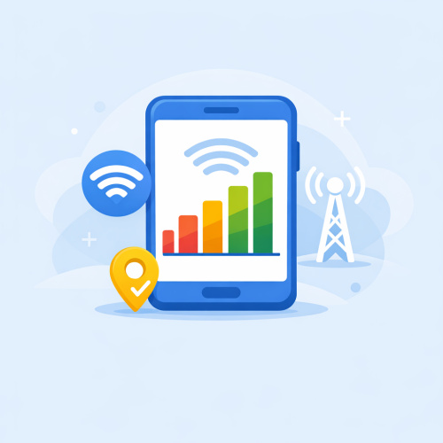 تطبيق تحسين شبكة الهاتف المحمول: قياس قوة إشارة الشبكة بسهولة