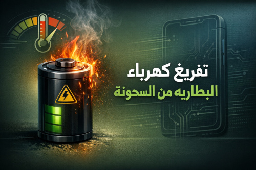 تفريغ كهرباء البطاريه من السخونه